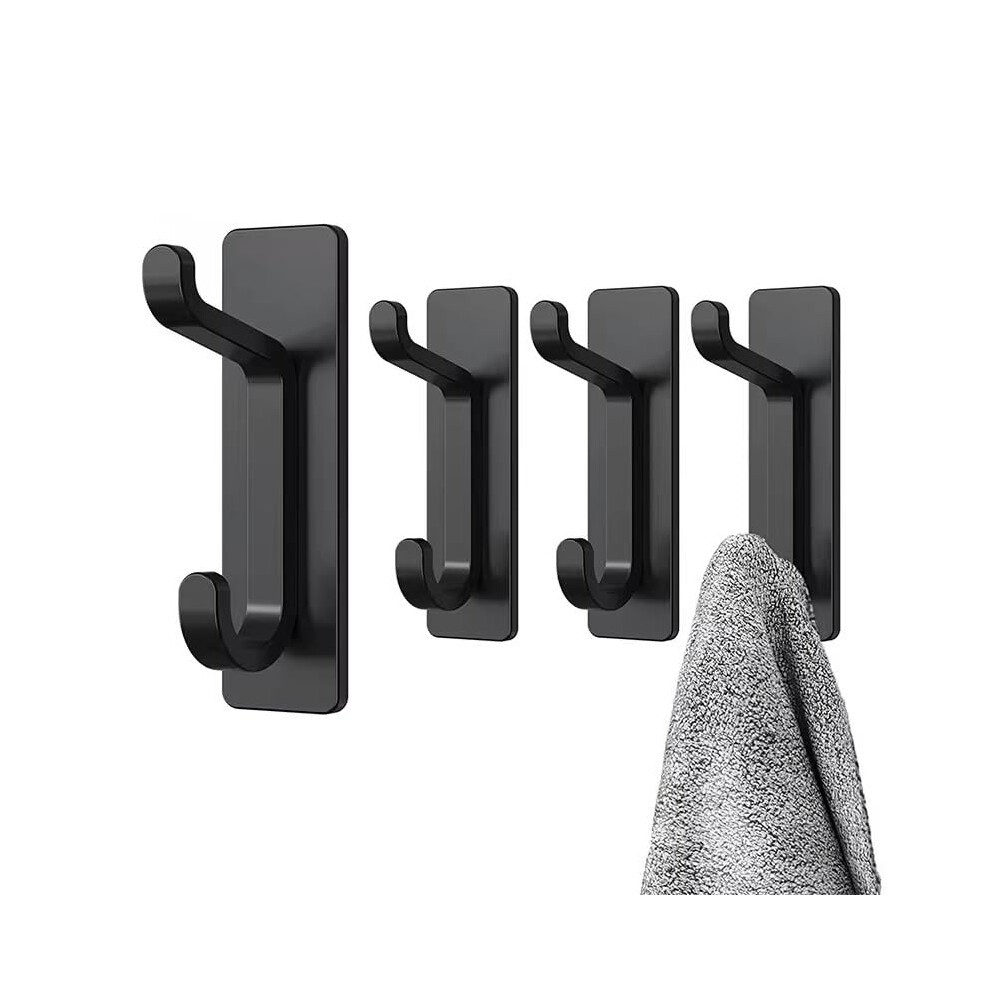 Heavy Duty Adhesive Wall Hooks 4 Pack Waterproof Rustproof Double No Drill For Bathroom Kitchen Coats Towels 9094768023549