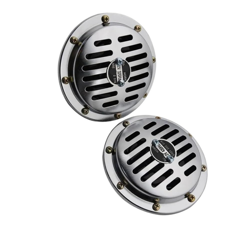 Horn For 12V Vehicles Motorcycle And Car Horn 320Hz 240Hz Loud Sound Round Grille Cover Speaker Horns 9199774799775