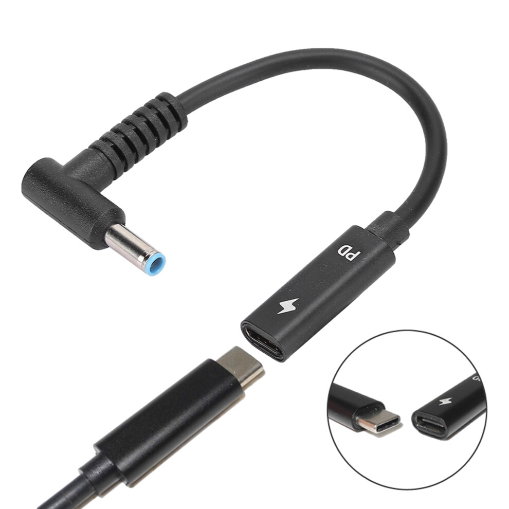 Type-C Female To 4.5Mm X 0.6Mm Power Adapter Cable 65W 15Cm 3791379818873