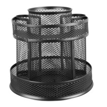 Penholder i netstil til skrivebord, skridsikker roterende skrivebordsorganisator – Hold orden. Blyantholder med 7 rum, sødt brugervenligt design