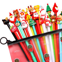 Canetas esferográficas, conjunto de bloco de notas de Natal, tema natalino requintado, material durável, portátil e compacto, adequado para