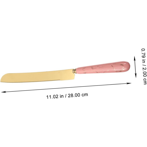 Gold Stainless Steel Cake and Pie Server with Ergonomic Ceramic Handle for Baking 1