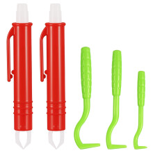 5Piece Tick Remover Tool Kit: 3 Tick Hooks and 2 Tick Tweezers for Safe Tick Removal on Dogs, Cats, Horses, and Humans
