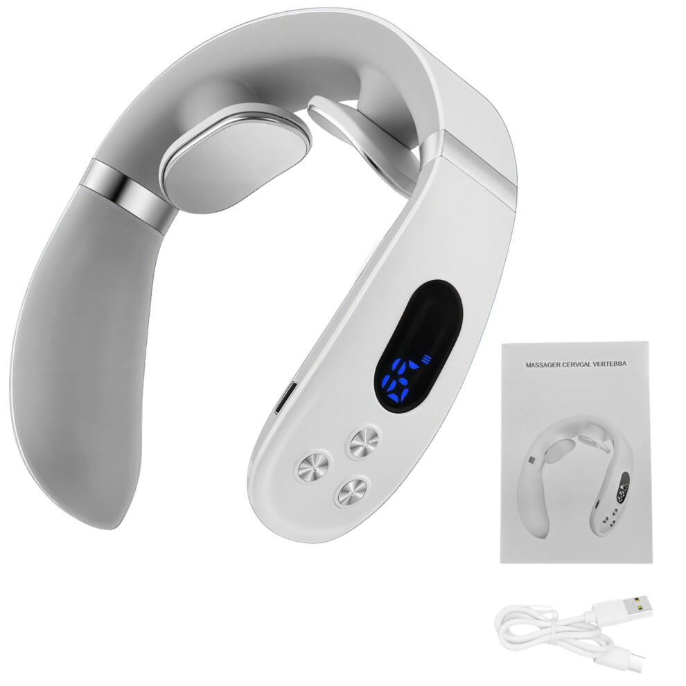 Smart Neck Massager With Heat 16 Levels Adjustable Intensity Ergonomic Design USB Rechargeable