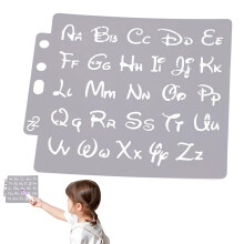 Alphabet Stencils Letters Plastic Reusable Spray Paint Stencil Educational Alphabet Stencil for Fabric, Wall, Furniture