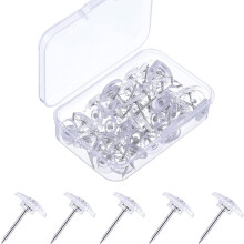 Decorative Thumb Tacks for Wall Hanging, Furniture Skirt Twist Pins with Clear Plastic Round Head, Easy to Install and Uninstall for Quick Home and