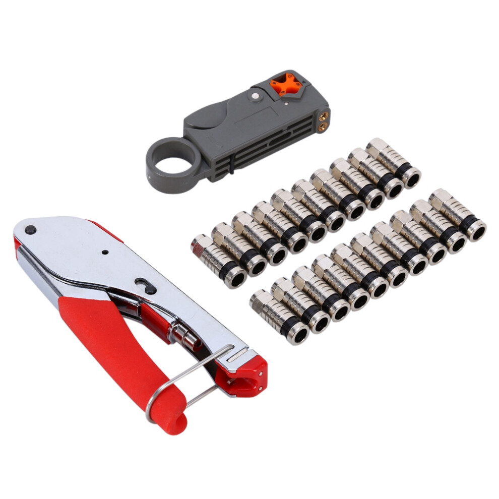 Coax Cable Installation Kit Versatile Coax Compression Tool Kit With Universal Compression Crimping Tool And Rotary Cable Stripper Premium F 9138057887761