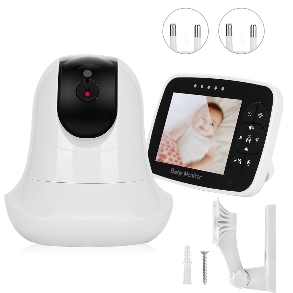 Pan-Tilt-Zoom Video Baby Monitors With Two-Way Talk, Infrared Night Vision Baby Monitor With Camera And Audio No Wifi Baby Monitors Eco Mode To Save 9138057871852