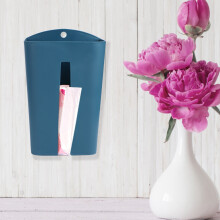 Kitchen Wall Mount Garbage Bag & Tissue Dispenser Storage Holder Dark Blue