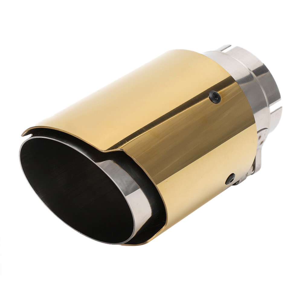 Stainless Steel Car Exhaust Tail Tip 63Mm Inlet 89Mm Outlet Gold 5051379824556