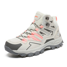 Men's Hiking Boots Mid Trekking Backpacking Shoes AntiSlip Outdoor Pink UK 8