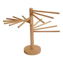 Wooden Pasta Drying Rack for Homemade Noodles Spaghetti Stand with Multiple Arms Kitchen Organizer