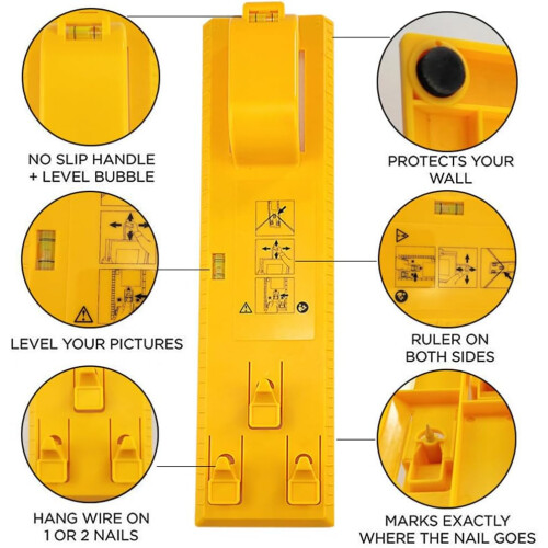 Picture Hanging Level AntiCorrosion ABS AllDirection ImpactResistant Frame With Clear Scale 1