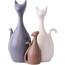Statue d'éléphant décorative, ensemble d'éléphants en céramique au style moderne et créatif pour la maison ou le bureau, charmantes statues