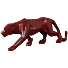 Socha leoparda, dekorativní figurky do studovny, figurka divoké zvěře z pryskyřice, geometrická socha, bytová dekorace, originální dekorace,