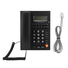 Kablet fasttelefon for hjemmekontor, samtale venter, nummerpresentasjon med ettrykksoppringing, programmerbar ringevolum, fungerer uten nettstrøm,