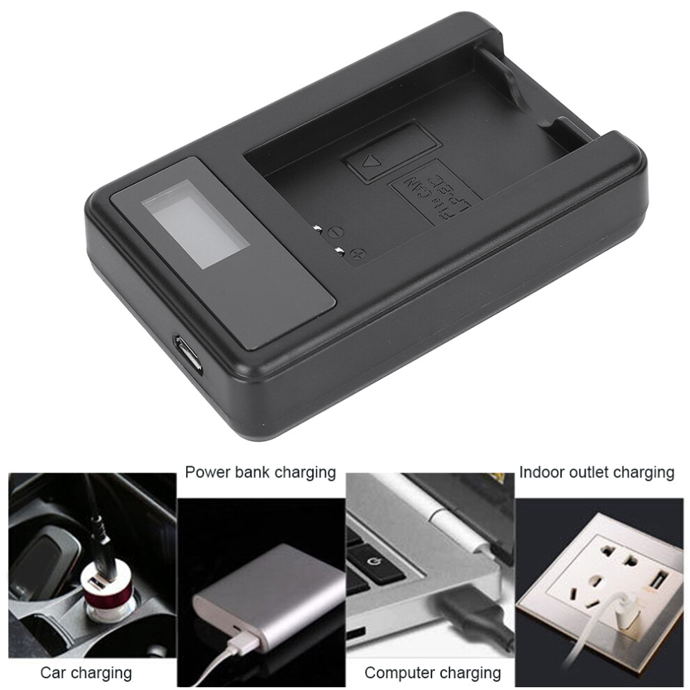 Camera Battery Charger For Lp-E12, Lcd Display, 56G Black 9371379827194
