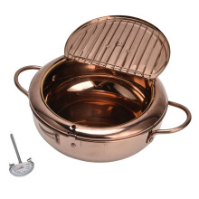 Gourmet's Choice: Elegant 304 Stainless Steel Fryer Pot, Ideal For Healthy Cooking, Temperature Control Ensures Perfectly Fried Foods, Detachable
