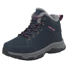 Couples Warm Functional Casual Snow Boots TwoTone Dark Blue Fuchsia For Outdoor Walking Size 7.5 UK