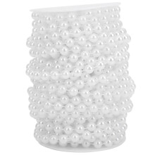 Shiny White Pearl Strand Beaded Craft Pearls Trim For Dress Faux Pearl Garland Strands For Party Decoration Fake White Pearl Spool Waterproof Craft