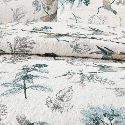 Quilted Bedspreads Cotton Patchwork Double Size King Size Bedding Set 230x250 cm Includes Comforter and Pillow 2