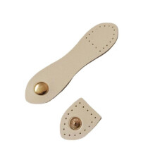 PU Leather Straps Pack of 4 White With Buttons For Sewing Bag Closure Press Stud Closure Crochet Bags