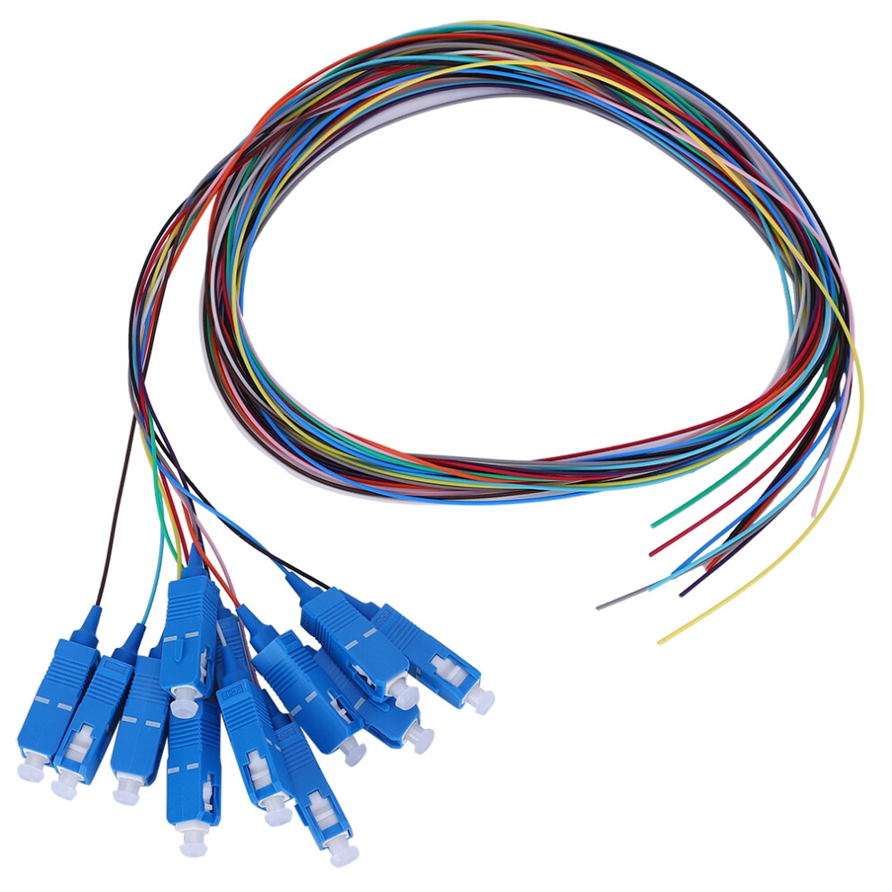 12 Core Sc Fiber Pigtail Single Mode Square Head Pvc Jacket High Durability 3271379830568