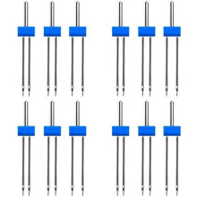 Aiguilles de machine à coudre à code couleur, jeu double avec enfile-aiguille automatique, parfaites pour le jersey et le denim, compatibles avec