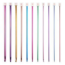 Tunisian Crochet Hooks Set, Comfortable Use with Carbonized Bamboo, 11 Pieces Multicolor Diverse Size for Crafting