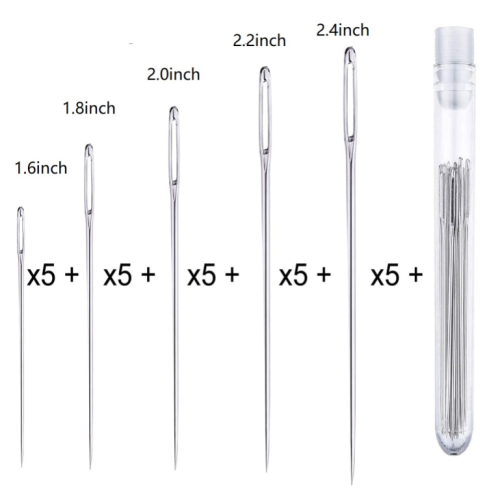 Crafting Projects Essential, Embroidery Needles For Stitching And Leather Needle Work, Easy Threading With Large Eye Needles, Hand Sewing Tools, 25 1