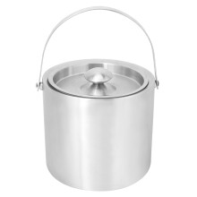 Elegant Beverage Cooler, Smudge Proof Stainless Steel Ice Bucket With Portable Design, 3L Capacity, Insulated Double Walled Cooler for Cocktail Bar,