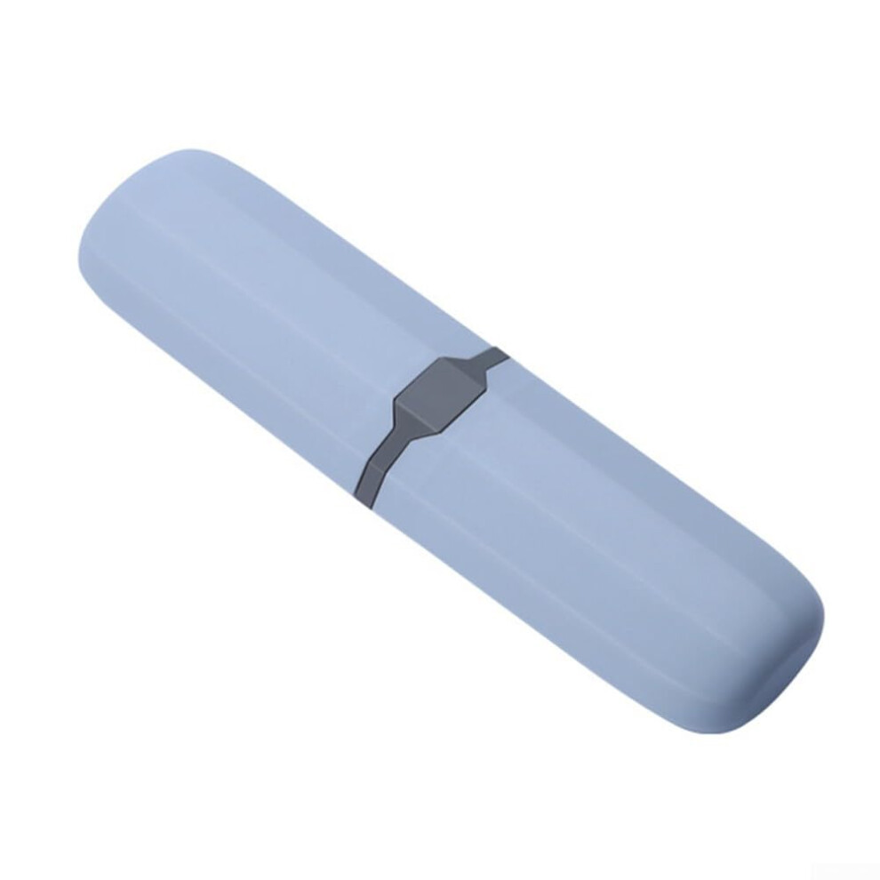 Travel Friendly Toothbrush Box With Built In Toothpaste Holder Blue Portable Toothbrush Case