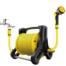 Garden Hose Reel Cart 10 Meter Hose Adjustable Gear Splash Portable Hose Storage Easy Setup Gardening And Car Cleaning