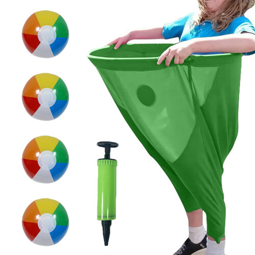 Pantalon élastique géant avec balles, balle d'extérieur,-Vert