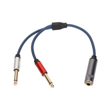 Audio Connector with Pristine Sound, Heavy Duty Flexible Nylon Braided Stereo Breakout Cable for Seamless Signal Transfer (8in)