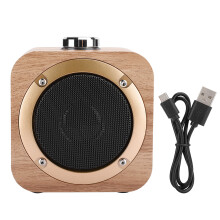 Retro-stil Bluetooth-høyttaler med volumknapp, klassiske trehøyttalere med forbedret bass og trådløs tilkobling for romdekorasjon, C