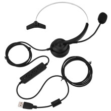 Comfortable Wearing Headset With Noise Cancelling And Soft Leathered Ear Cushions Superior Sound Clarity Adjustable Headband For All Day Comfort