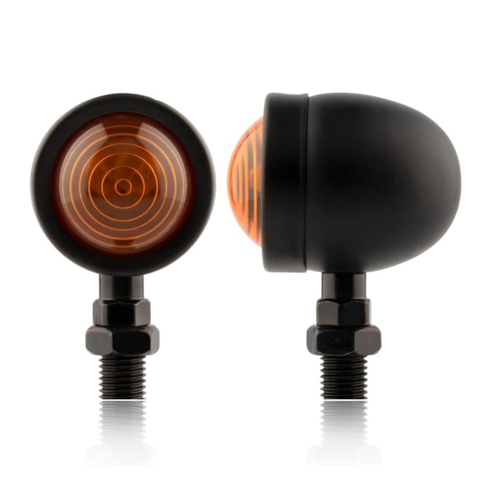 Motorcycle Turn Signals 2Pcs Indicator Lights 12V Mini Blinker For Motorbike Black/Amber 9199774810821