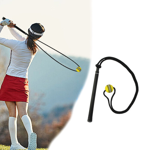 Golf Swing Trainingshulpmiddel met elastisch-Zwart touw geel ba 1