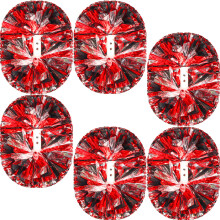 6 stuks cheerleading bobbels met handvat-Zwart en rood en si