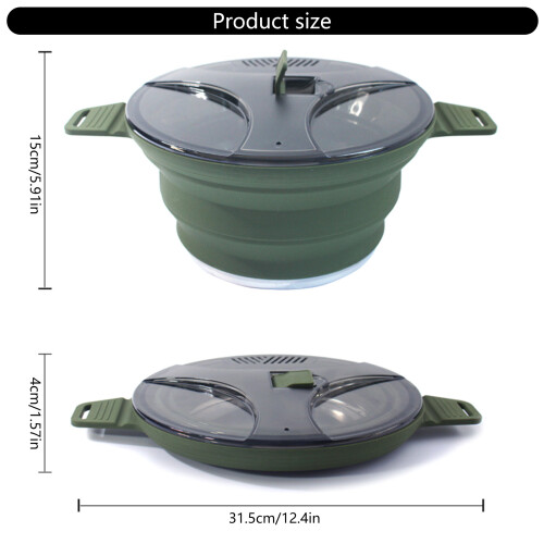 Inklapbare onaangetaste elastomeer kookschalen 2-pack-Inktgroen 2