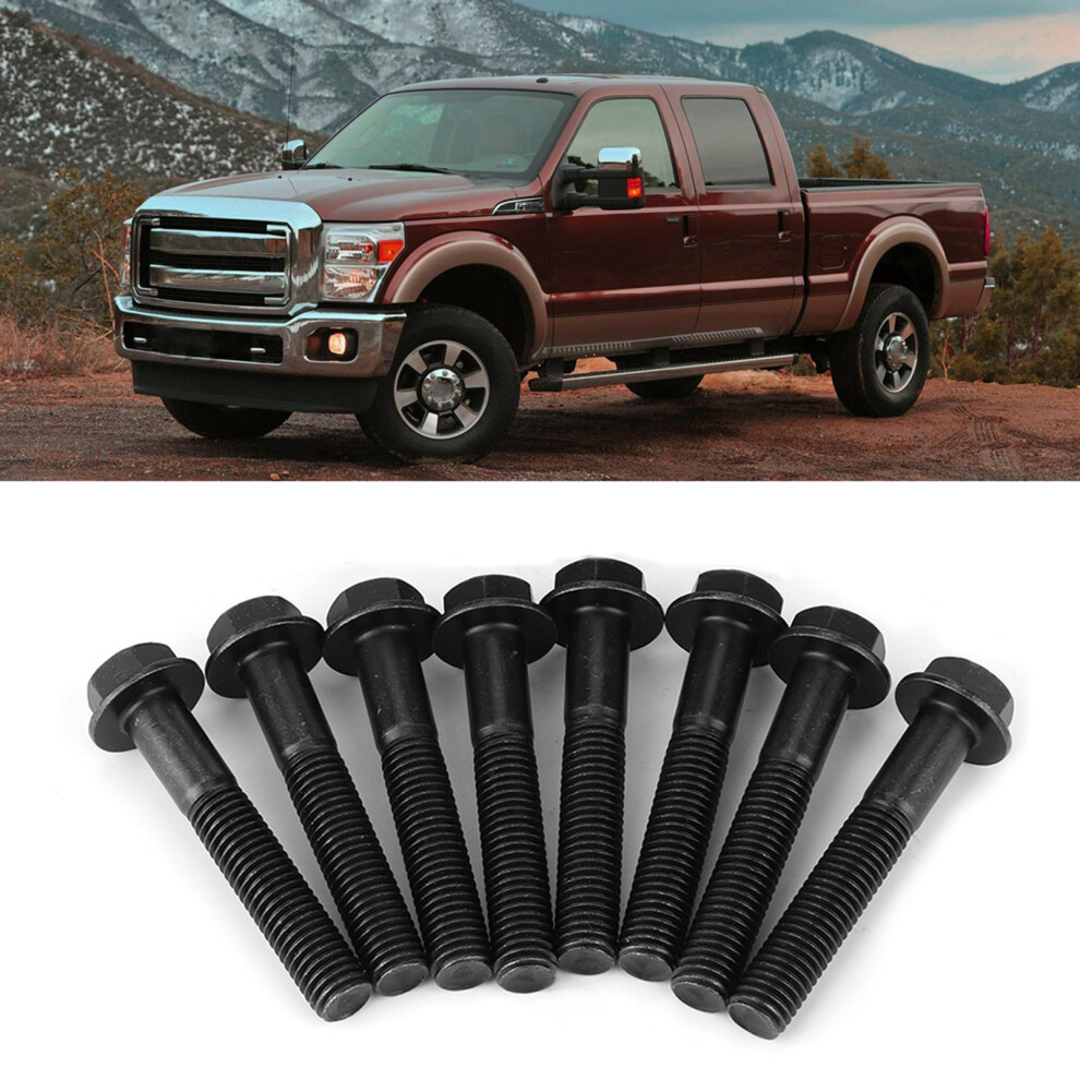 16Pcs Exhaust Manifold Bolt Kit For Ford F250 F350 7.3L Diesel Black 8731379837714