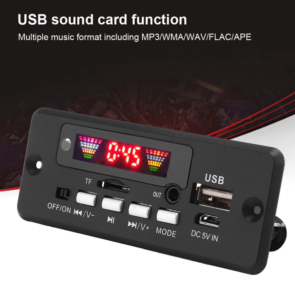 Bluetooth 5.0 Mp3 Decoder Board Module With Remote, Black, 92X35x29mm 8741379837850