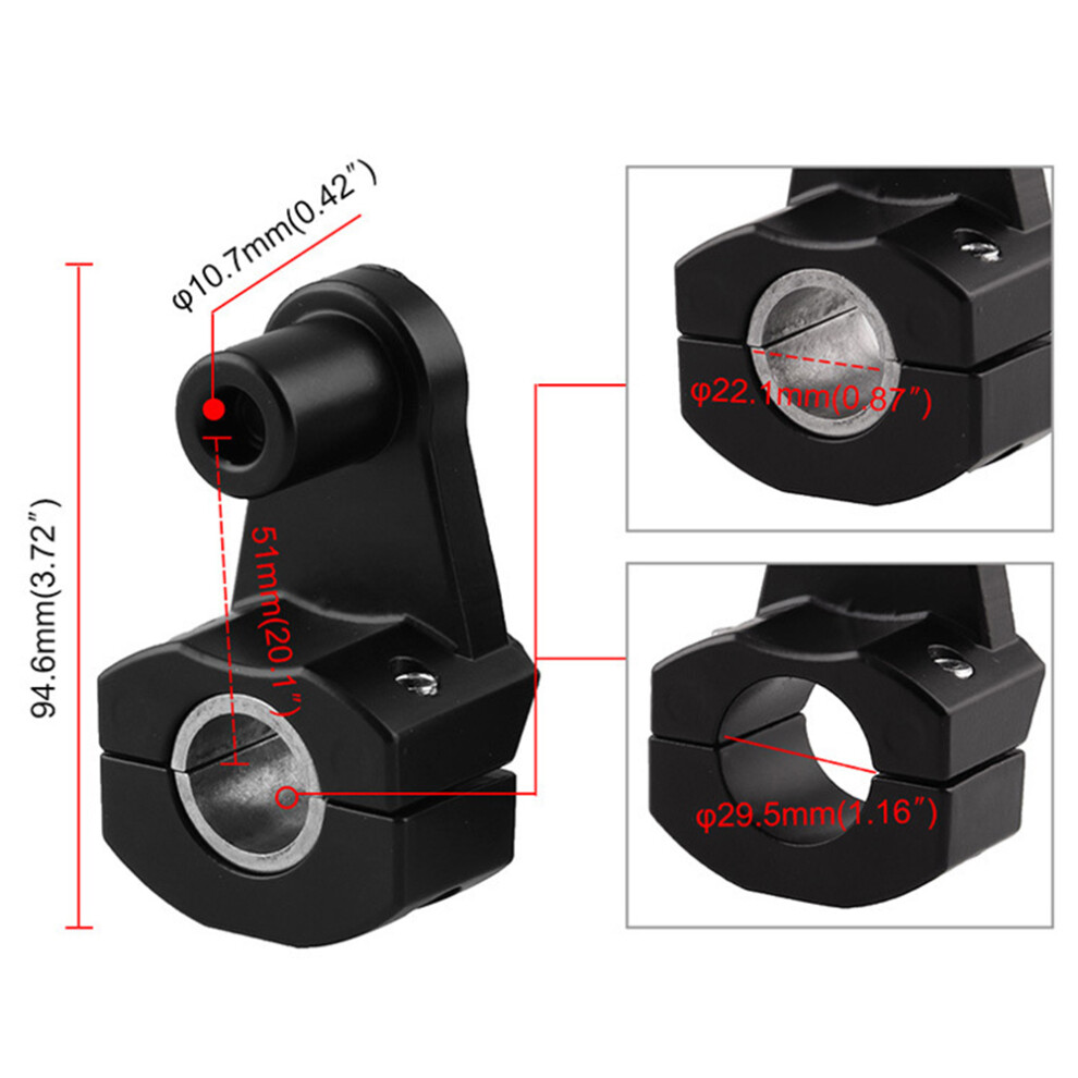 22Mm/28Mm Motorcycle Handlebar Mount Clamp Universal, Adjustable 4951379838465