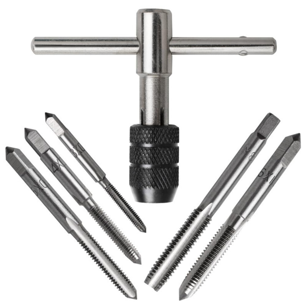 Tap Wrench Set 6 Pcs Adjustable Thandle Ratchet M3m8 Threading Tool For Metal Wood Plastic 9187378022412