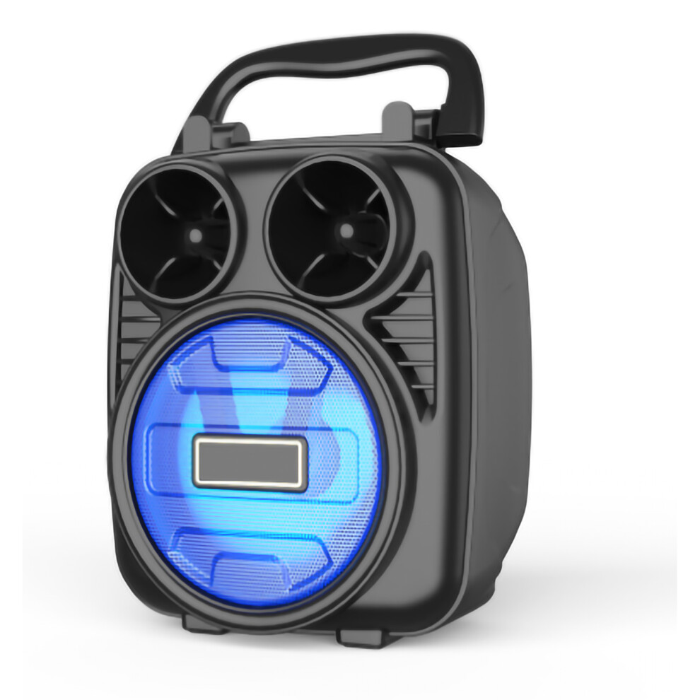 Microphone Compatible Bluetooth Speaker With Fm Radio, Portable Subwoofer System Featuring Echo Knob Remote Control And Led Lights Tf Card Input 9012494868036