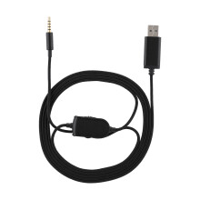 Cabo de áudio de substituição para headsets gamer, com controle de volume e mudo integrado, plugue banhado a ouro e núcleo de cobre OFC,