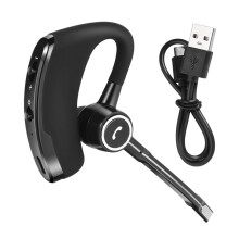 Støyreduserende hodetelefoner med superlett og komfortabel passform, Bluetooth-headset med dobbel mikrofon og stereolyd for kjøring og kontorbruk