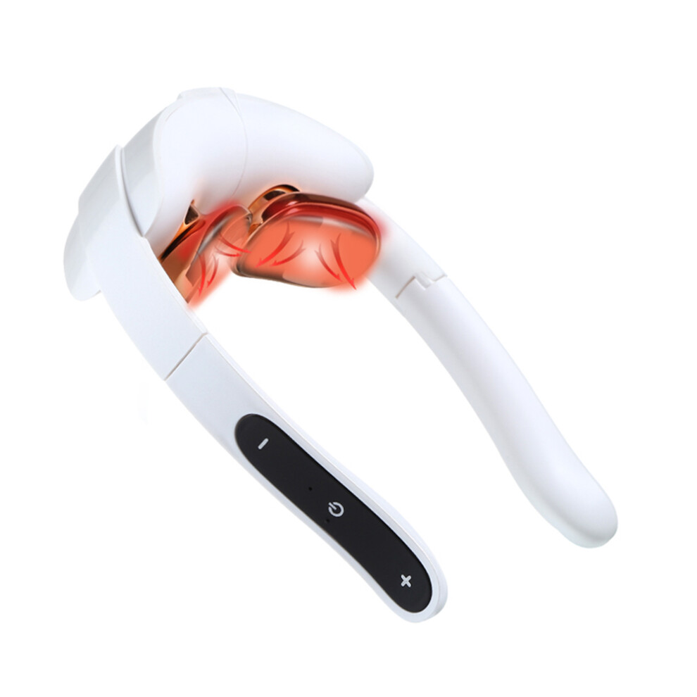 Shaped Neck Massager With Heat, TENS Deep Tissue Stimulation Ergonomic Design Electric Low Frequency Pulse Technology U-Shaped Design For Different