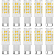 Bombilla LED G9 para iluminación del hogar, base cerámica, 5W, luz blanca cálida 3000K, 500 lúmenes, bajo consumo, sin parpadeo, con ángulo de